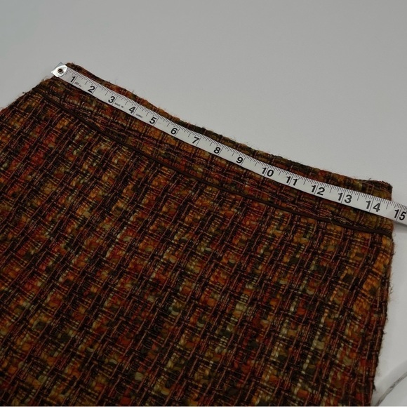 Outback Red Skirt Tweed Orange Plaid Schoolgirl Library Academia Fall Office - Picture 7 of 12